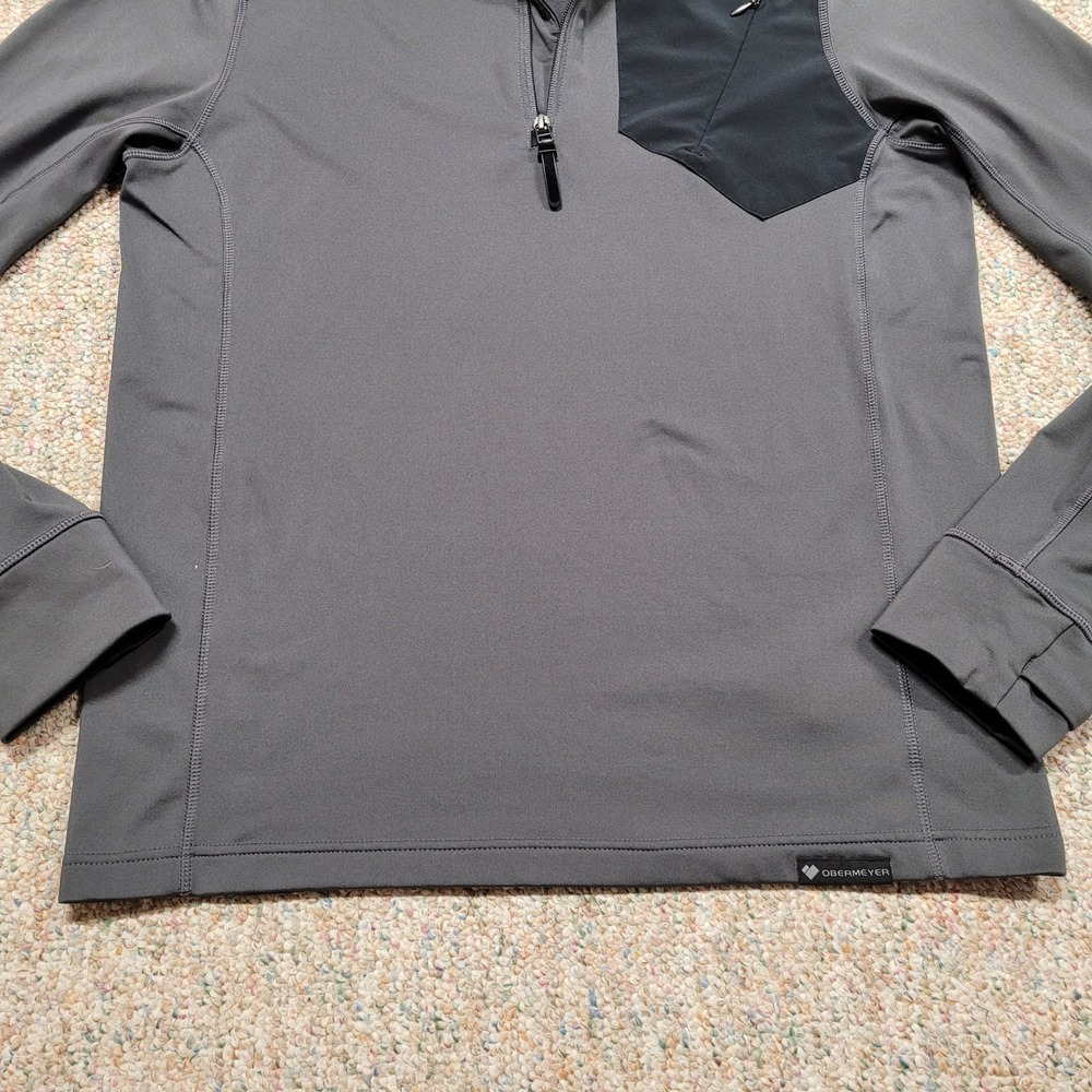 Obermeyer Flex Shirt Mens Large Grey 1/4 Zip Pullover Outdoors Active Base Layer - Picture 3 of 16